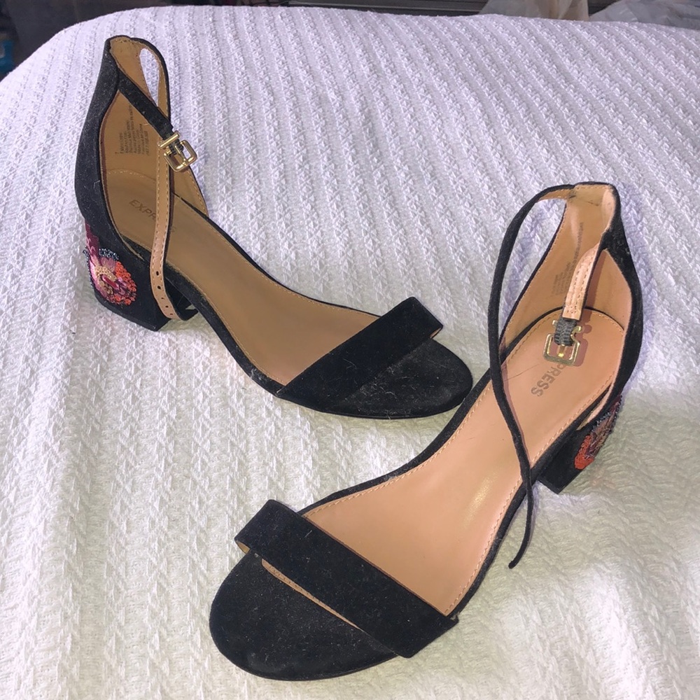 Express Embellished Ankle Strap Heels ✨
